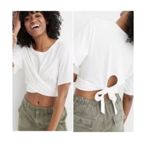 AERIE White Crop T Shirt